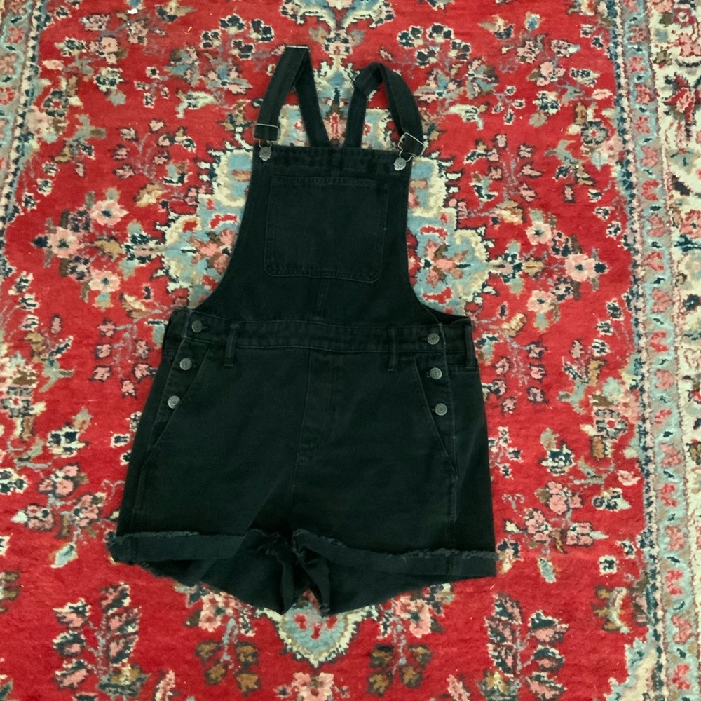 Maxwell Adirondack  Shortalls Black Denim Overall Shorts Size M - Picture 9 of 9